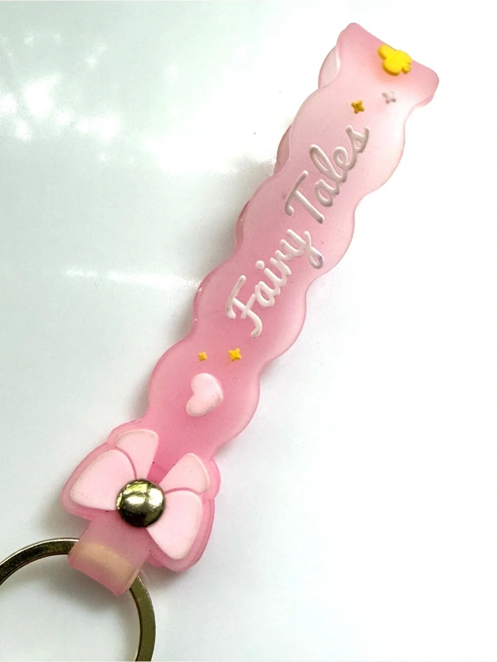 bear liquid Keychain pink Fairy Tales wristlet floating glitter I LOVE U nWOT